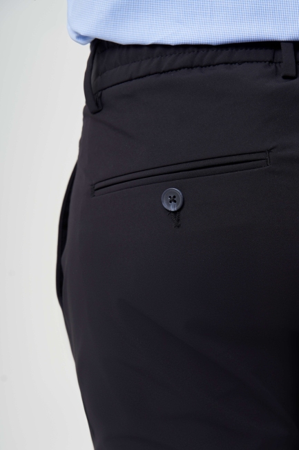 Siyah Regular Fit Erkek Spor Lastikli Pantolon - 3