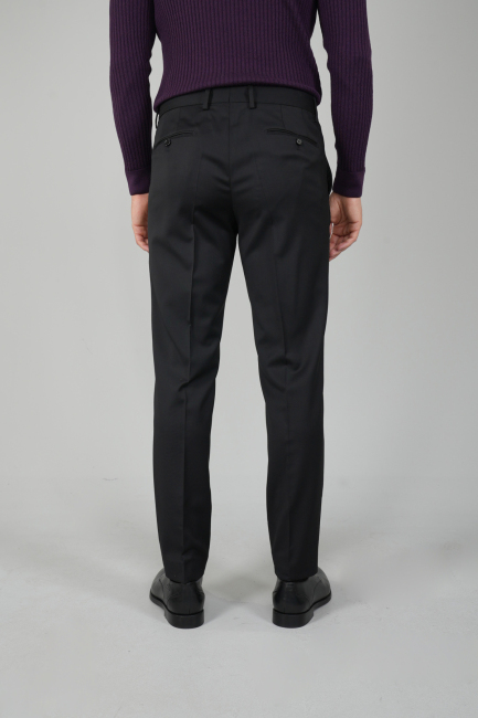 Siyah Yün Dokuma Erkek Klasik Pantolon (1)