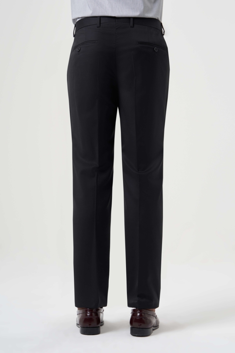 Siyah Yün Dokuma Klasik Erkek Pantolon (1)