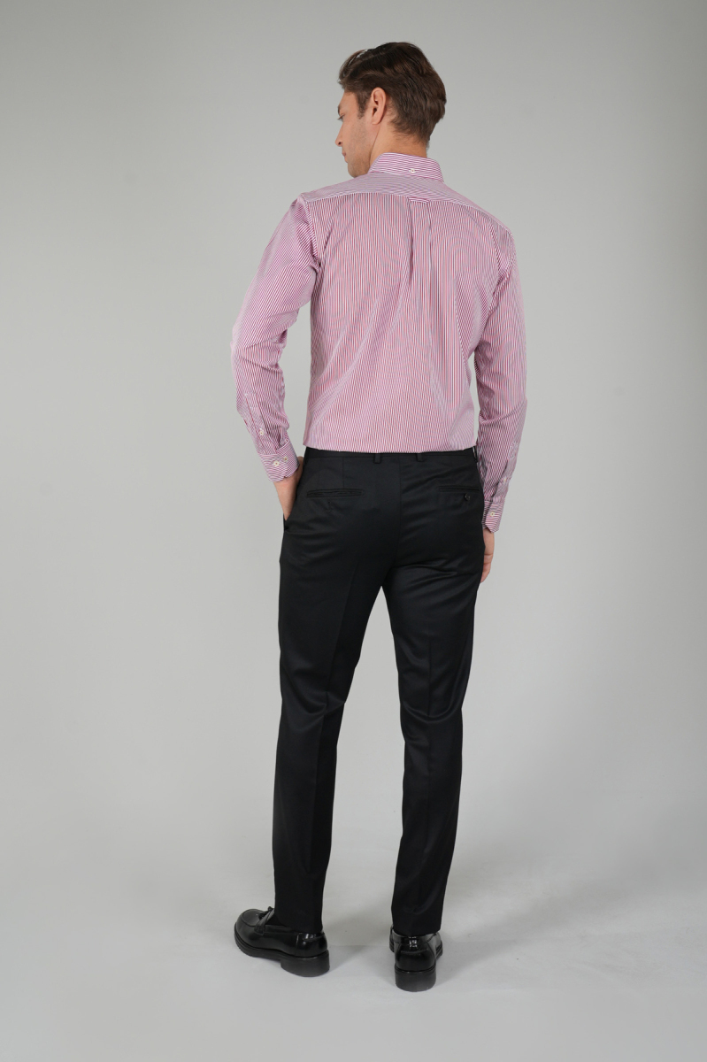 Siyah Yün Flanel Regular Fit Klasik Erkek Pantolon (1)