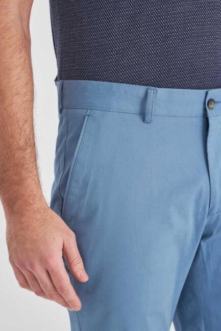 Slim Fit İndigo Bermuda Erkek Şort - 4