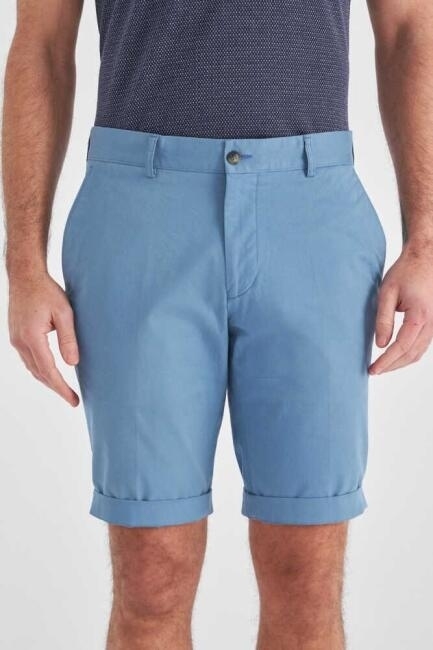 Slim Fit İndigo Bermuda Erkek Şort - 5