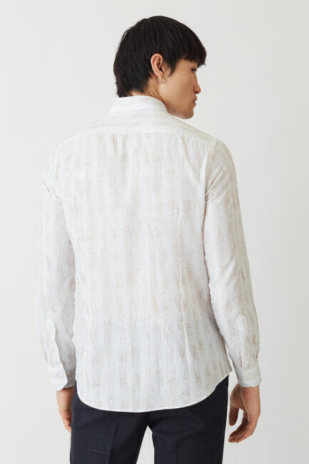 Slim Fit Kahve Paşa Yaka Spor Erkek Gömlek - 2