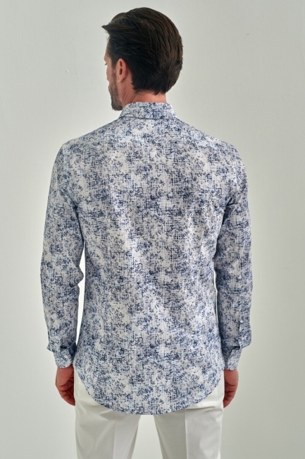 Slim Fit Mavi Spor Erkek Gömlek (1)