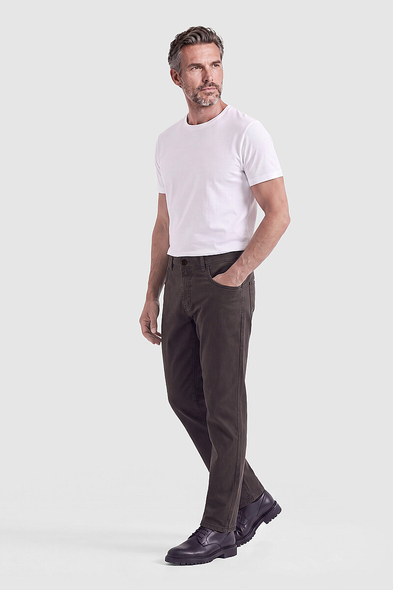 Kahverengi İnce Fitilli Kadife Erkek Pantolon - 5