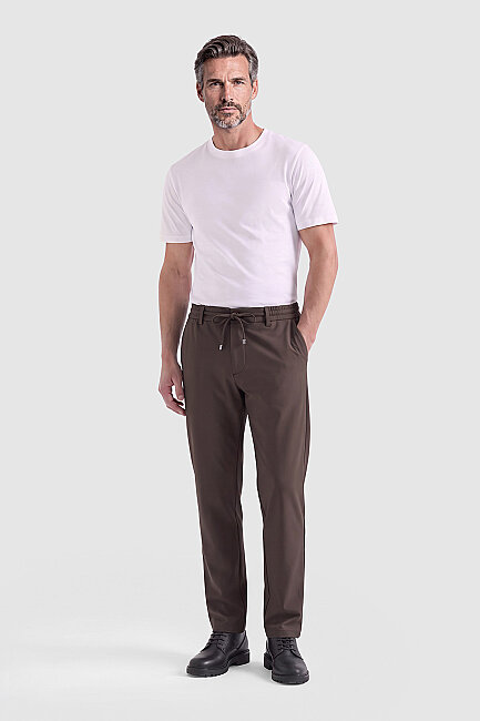 Kahve Bağcıklı Rahat Kesim Erkek Pantolon (4)