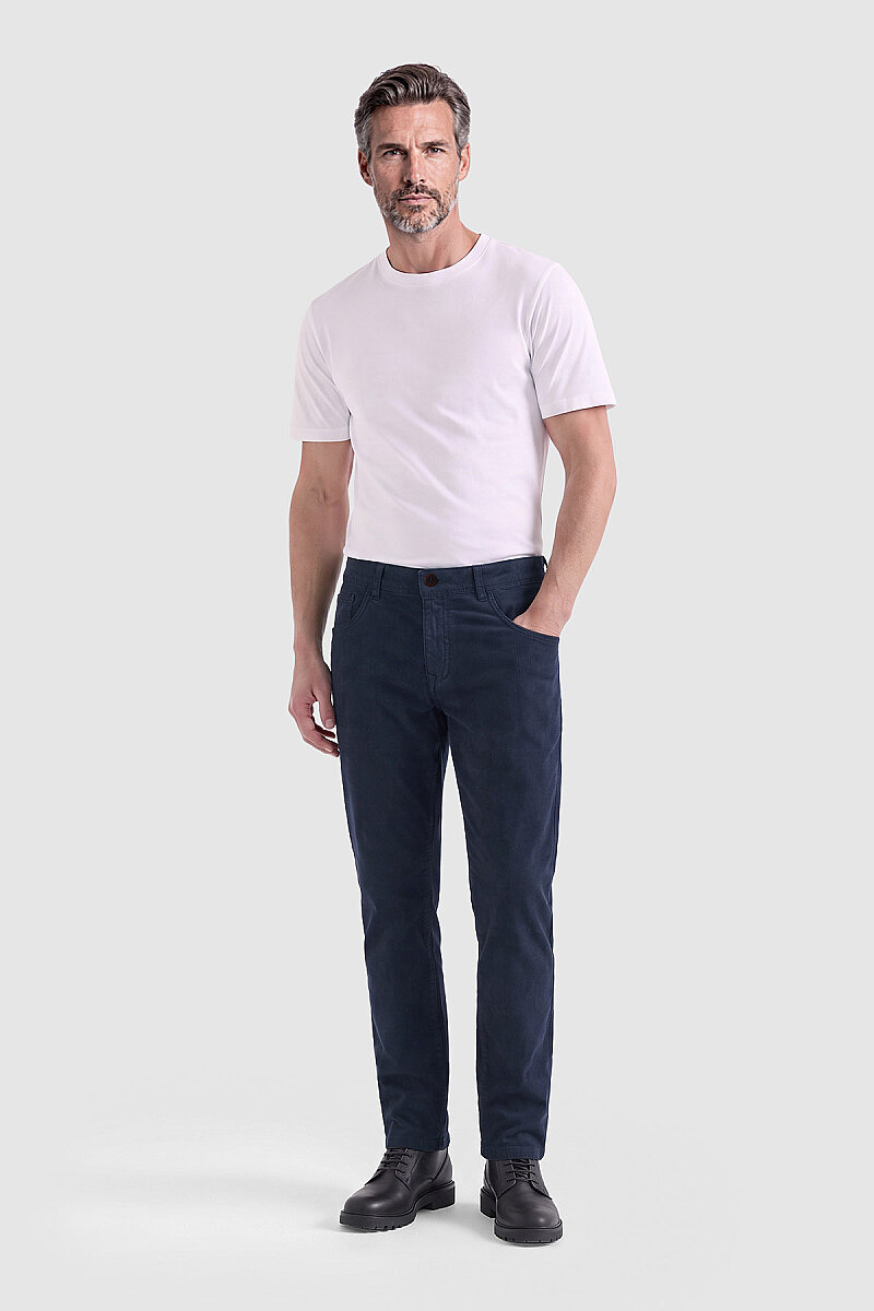 Lacivert İnce Fitilli Kadife Erkek Pantolon - 5