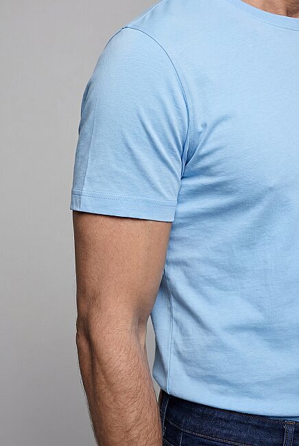 Açık Mavi  Bi̇si̇klet Yaka Tshirt T-shirt (3)