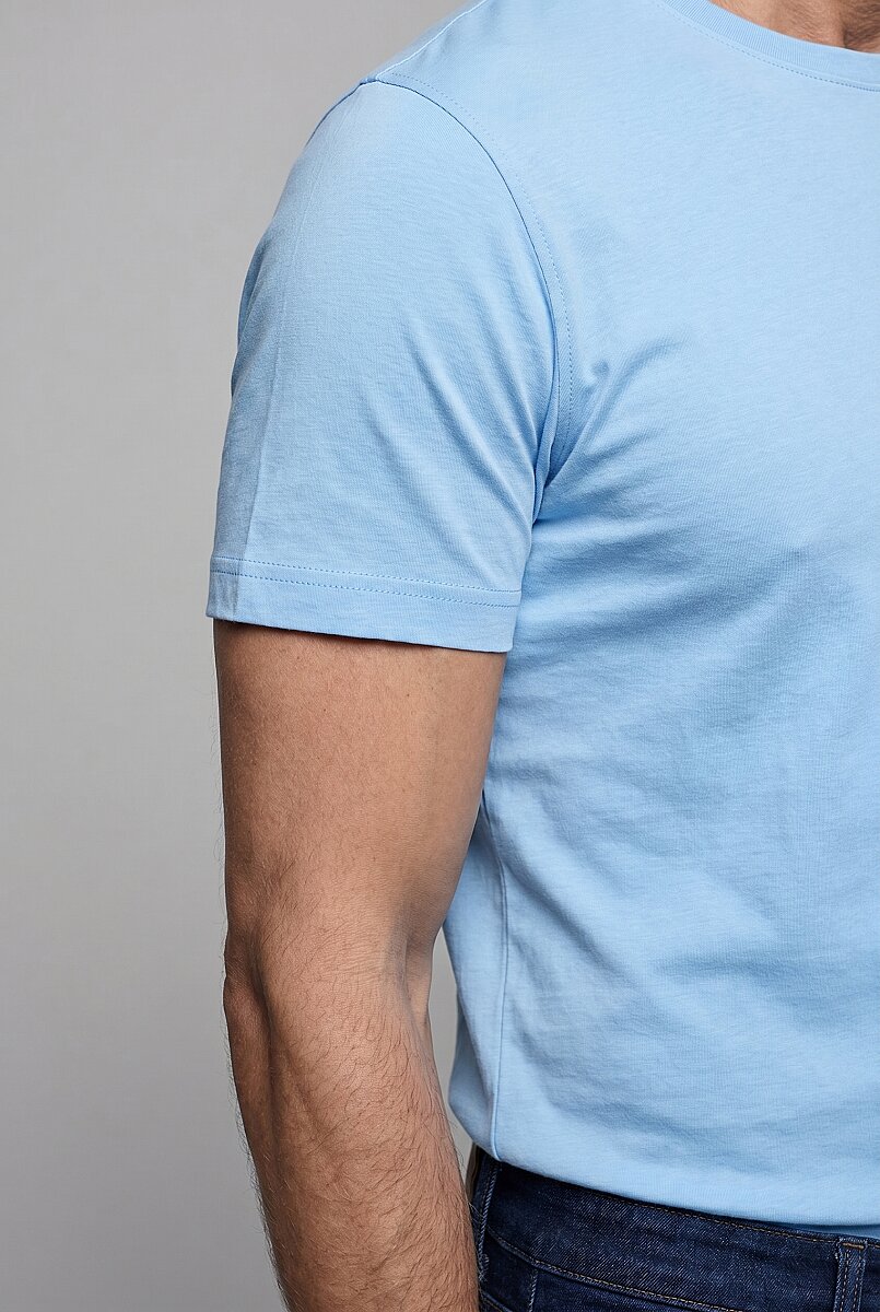 Açık Mavi  Bi̇si̇klet Yaka Tshirt T-shirt - 4
