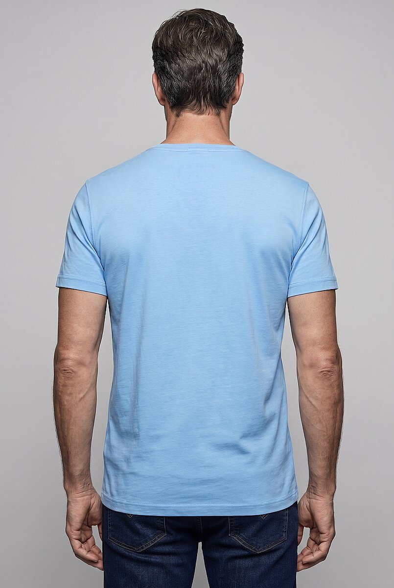 Açık Mavi  Bi̇si̇klet Yaka Tshirt T-shirt - 2