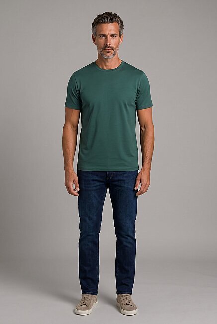 Yeşil  Bi̇si̇klet Yaka T-shirt (4)