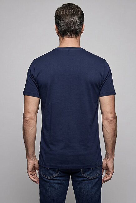 Lacivert  Bi̇si̇klet Yaka T-shirt (1)