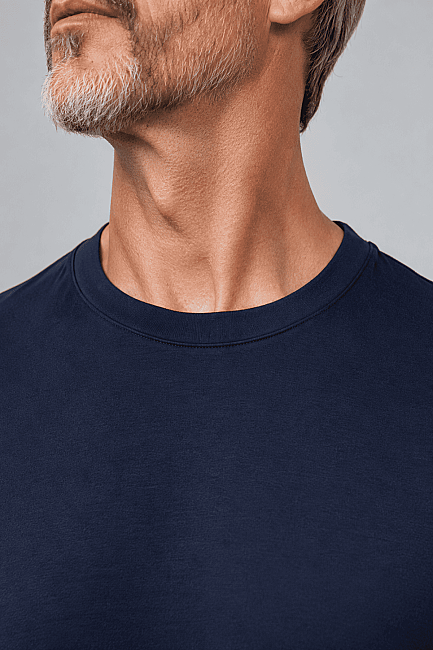 Lacivert Studio Bisiklet Yaka T-shirt (2)