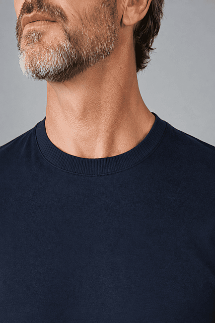 Lacivert Studio Bisiklet Yaka T-shirt (2)