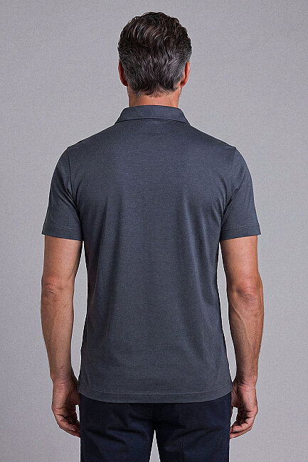 Antrasıt Studio Gömlek Yaka Düğmeli̇ Tshirt (1)