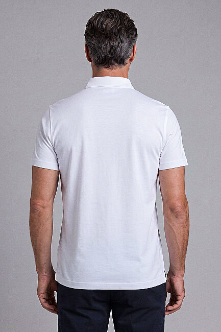 Beyaz Studio Gömlek Yaka Düğmeli̇ Tshirt (1)