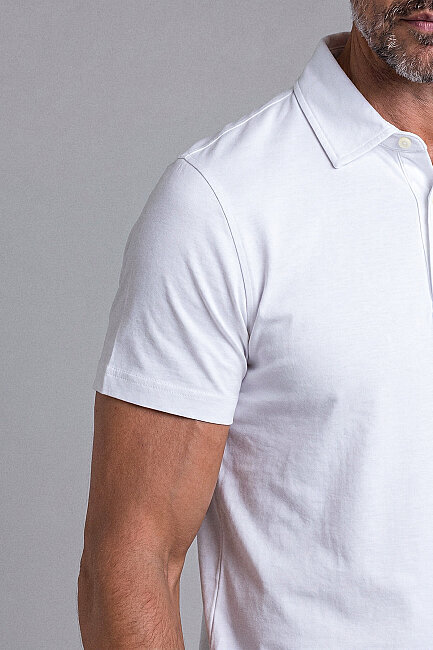 Beyaz Studio Gömlek Yaka Düğmeli̇ Tshirt (3)
