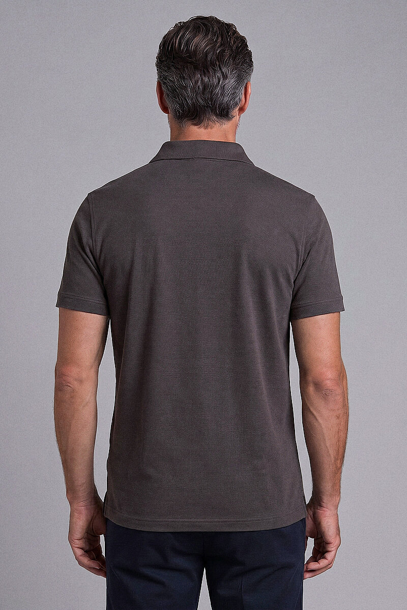 Kahverengi Studio Gömlek Yaka Düğmeli̇ T-shirt - 2
