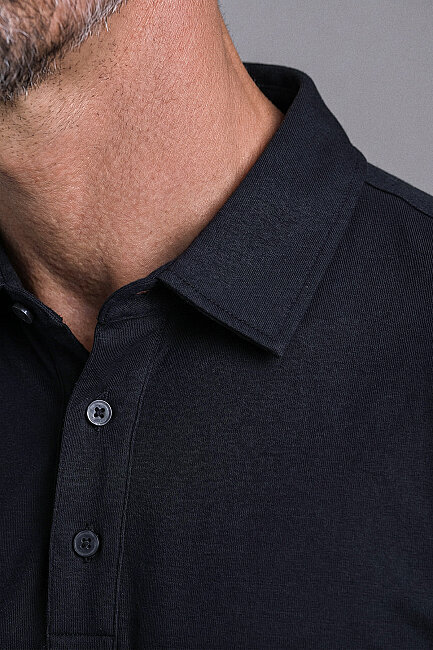 Siyah Studio Gömlek Yaka Düğmeli̇ Tshirt (2)