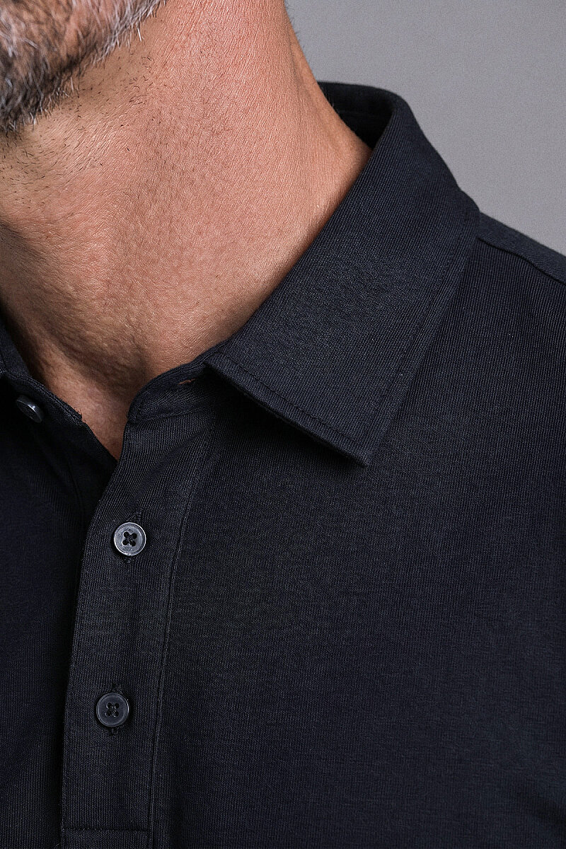 Siyah Studio Gömlek Yaka Düğmeli̇ Tshirt - 3