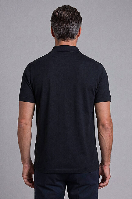 Siyah Studio Gömlek Yaka Düğmeli̇ Tshirt (1)