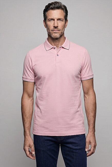 Pembe  Polo Yaka T-shirt