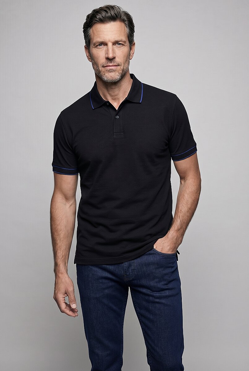 Siyah  Polo Yaka T-shirt