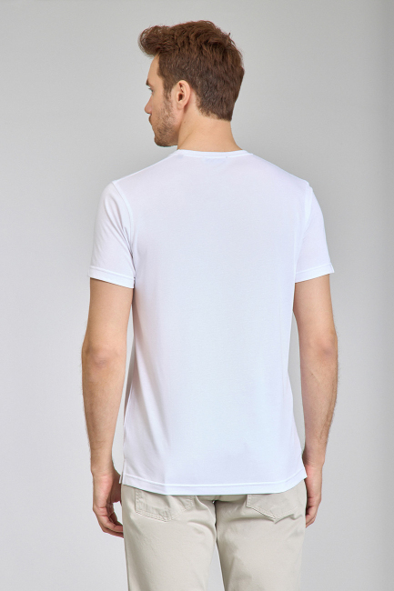 Supima Bisiklet Yaka Cool Touch Beyaz Erkek T-Shirt - 6