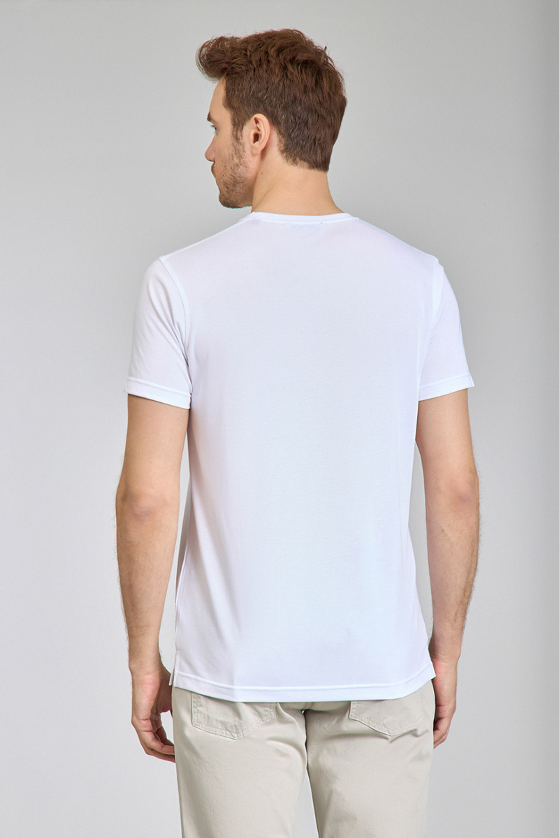 Supima Bisiklet Yaka Cool Touch Beyaz Erkek T-Shirt - 6