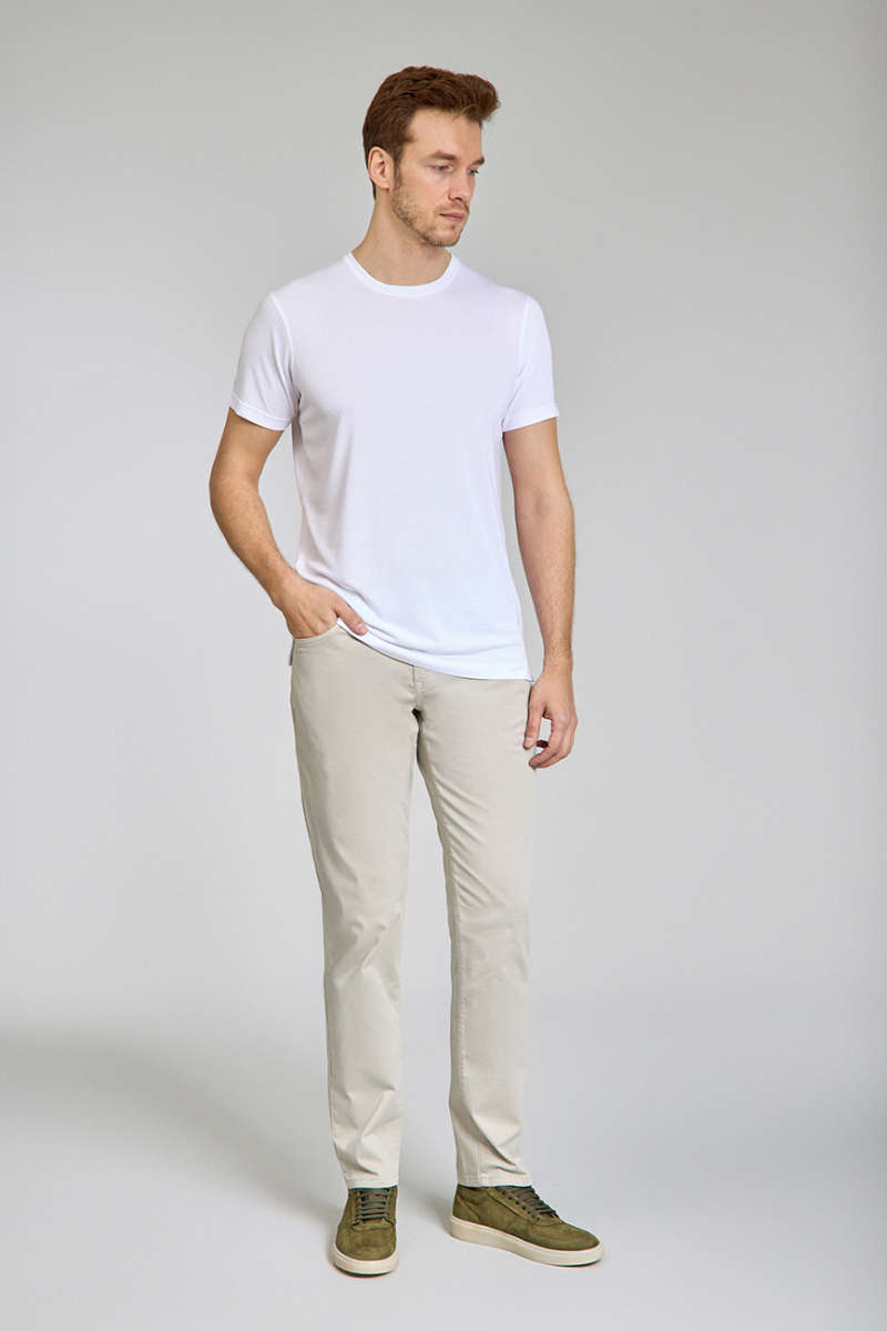 Supima Bisiklet Yaka Cool Touch Beyaz Erkek T-Shirt - 3