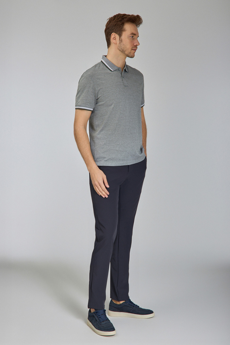 Supima Gömlek Yaka Cool Touch Haki Erkek T-Shirt - 5