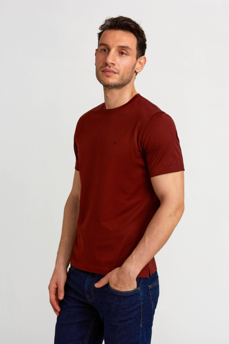 Süprem Kumaş O Yaka Bakır Erkek T-Shirt - 5