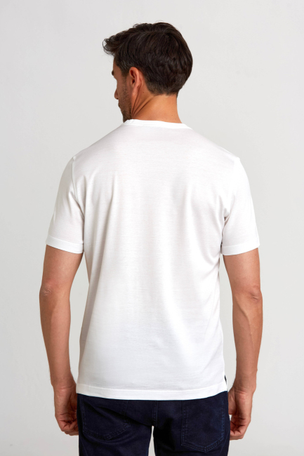 Süprem Kumaş O Yaka Beyaz Erkek T-Shirt - 2