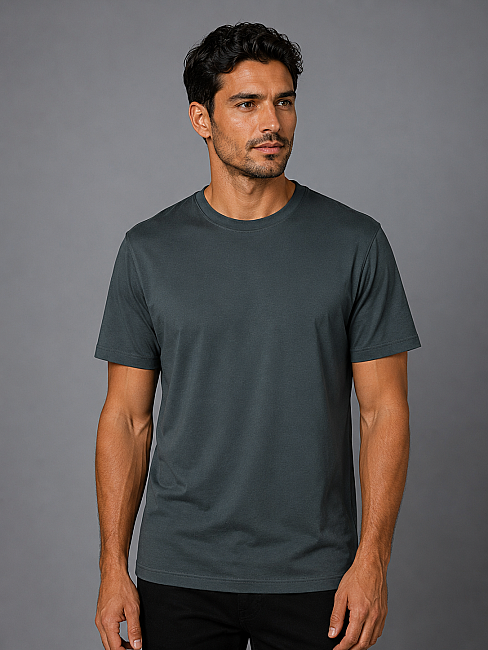 Haki Bi̇si̇klet Yaka Basi̇c T-shirt