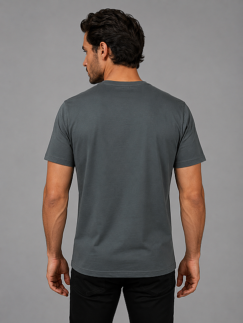 Haki Bi̇si̇klet Yaka Basi̇c T-shirt (1)