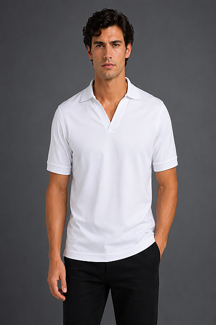 Beyaz Jakarli Kaleci̇ Yaka Tshirt (0)