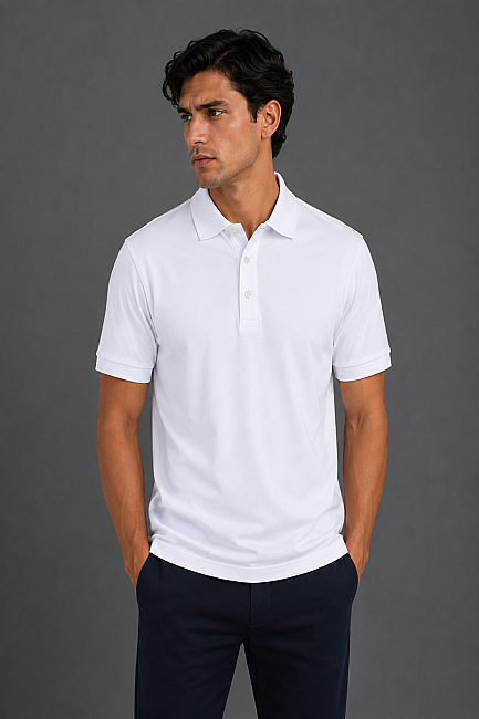 Beyaz Polo Yaka T-shirt (0)