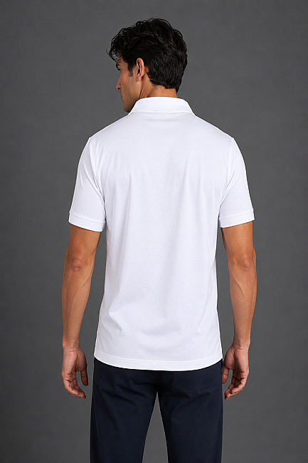 Beyaz Polo Yaka T-shirt (1)