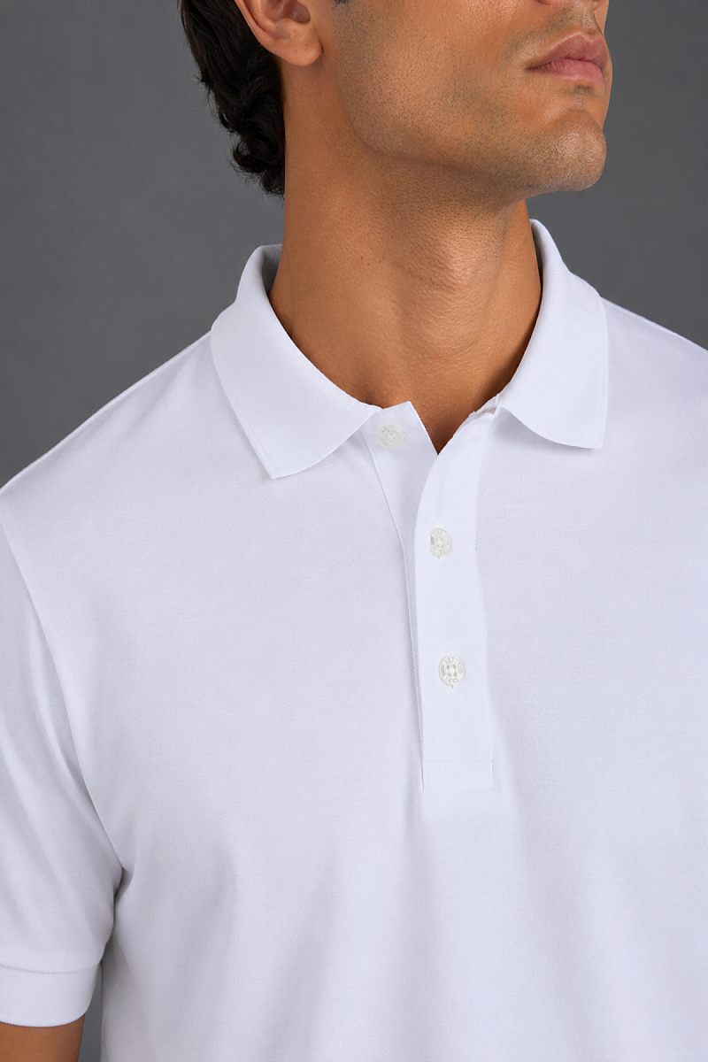 Beyaz Polo Yaka T-shirt - 4