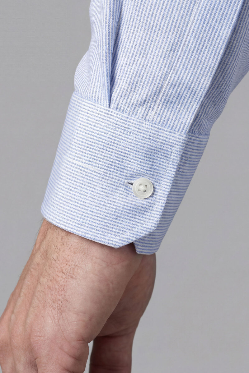 UZUN KOL İTALYAN YAKA CEPSİZ AÇIK MAVİ - 4