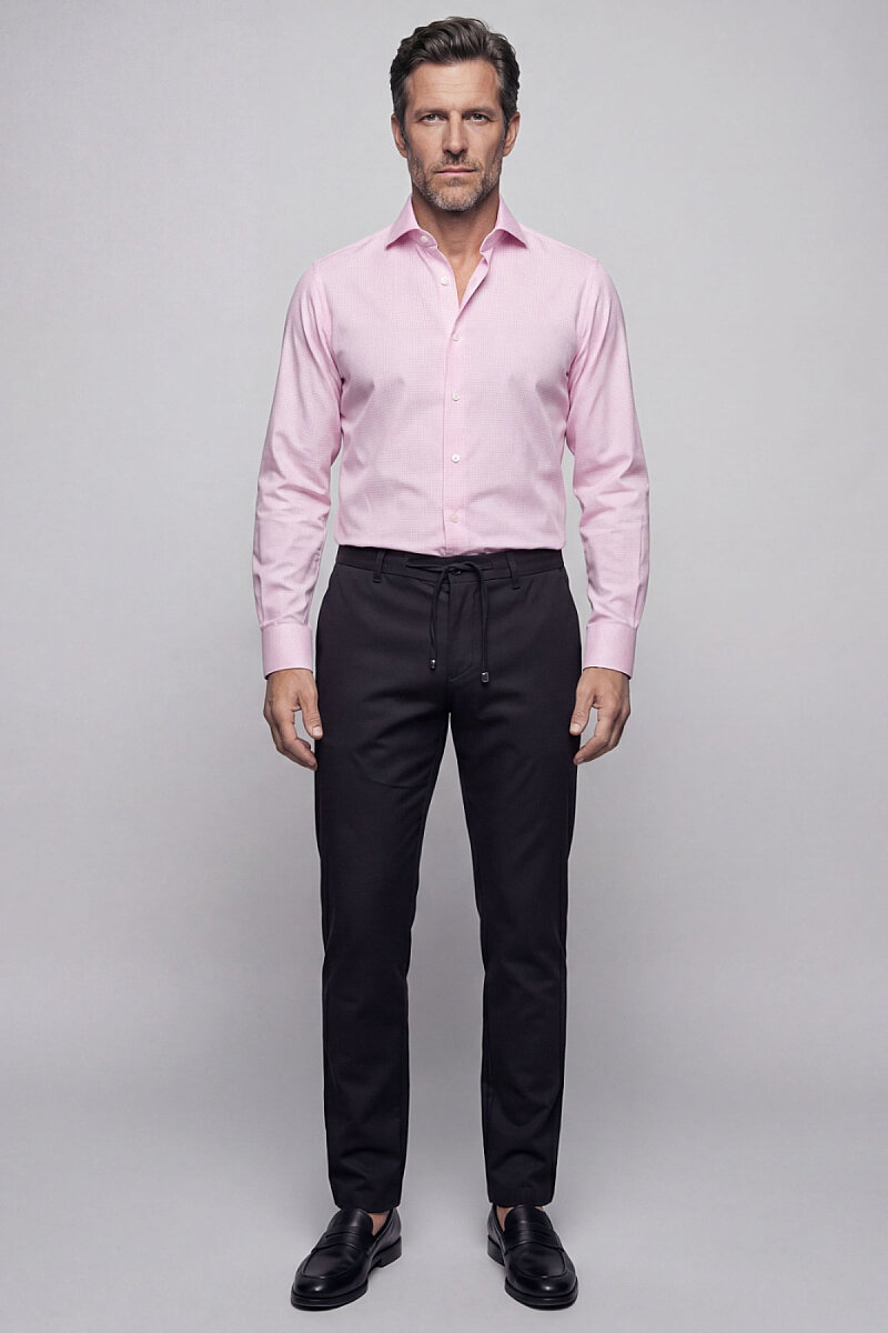 Pembe Regular Fit Cepsiz Uzun İtalyan Kaya Gömlek - 1