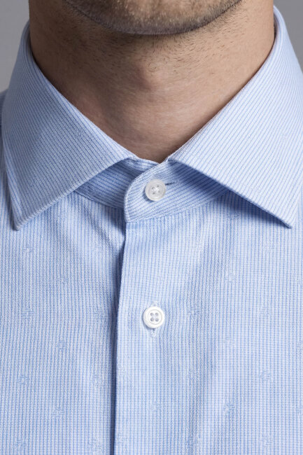 UZUN KOL İTALYAN YAKA CEPSİZ Mavi - 3