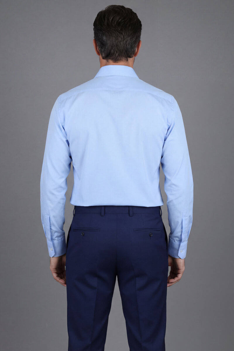 Uzun Kol Klasik B Yaka Cepsiz Açık Mavi - 2