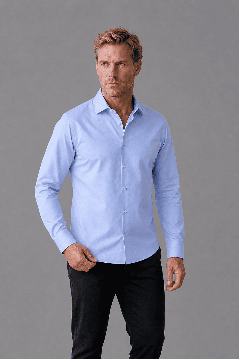 Mavi Regular Fit Cepsiz Klasik Uzun Yaka Gömlek - 6