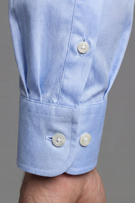 Uzun Kol Klasik İtalyan Yaka Cepsiz Açık Mavi - 3