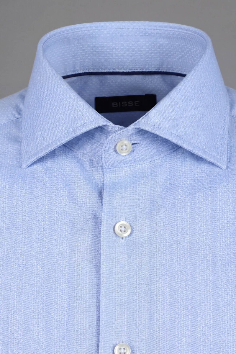 Uzun Kol Klasik İtalyan Yaka Cepsiz Açık Mavi - 5