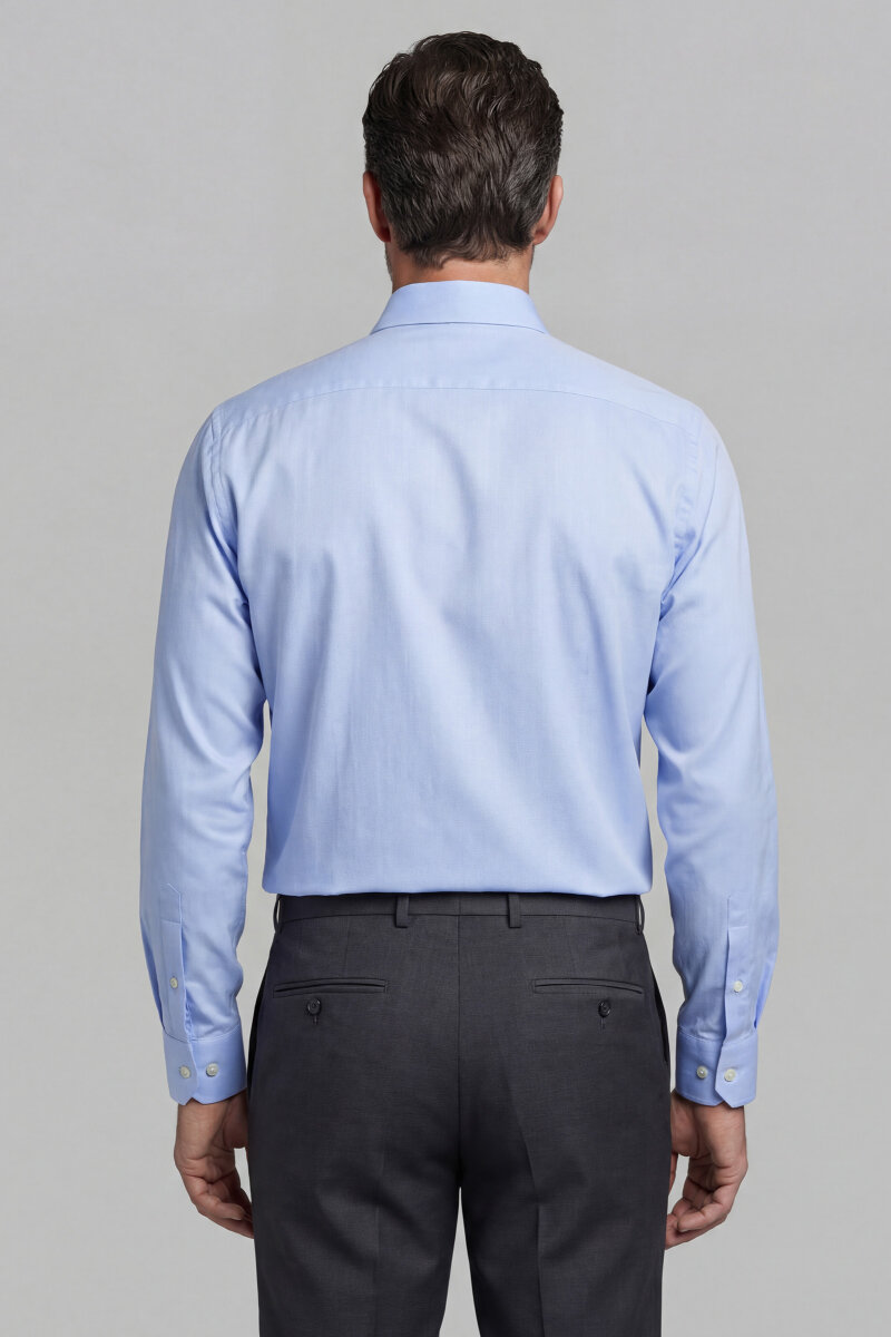 Uzun Kol Klasik İtalyan Yaka Cepsiz Açık Mavi - 2