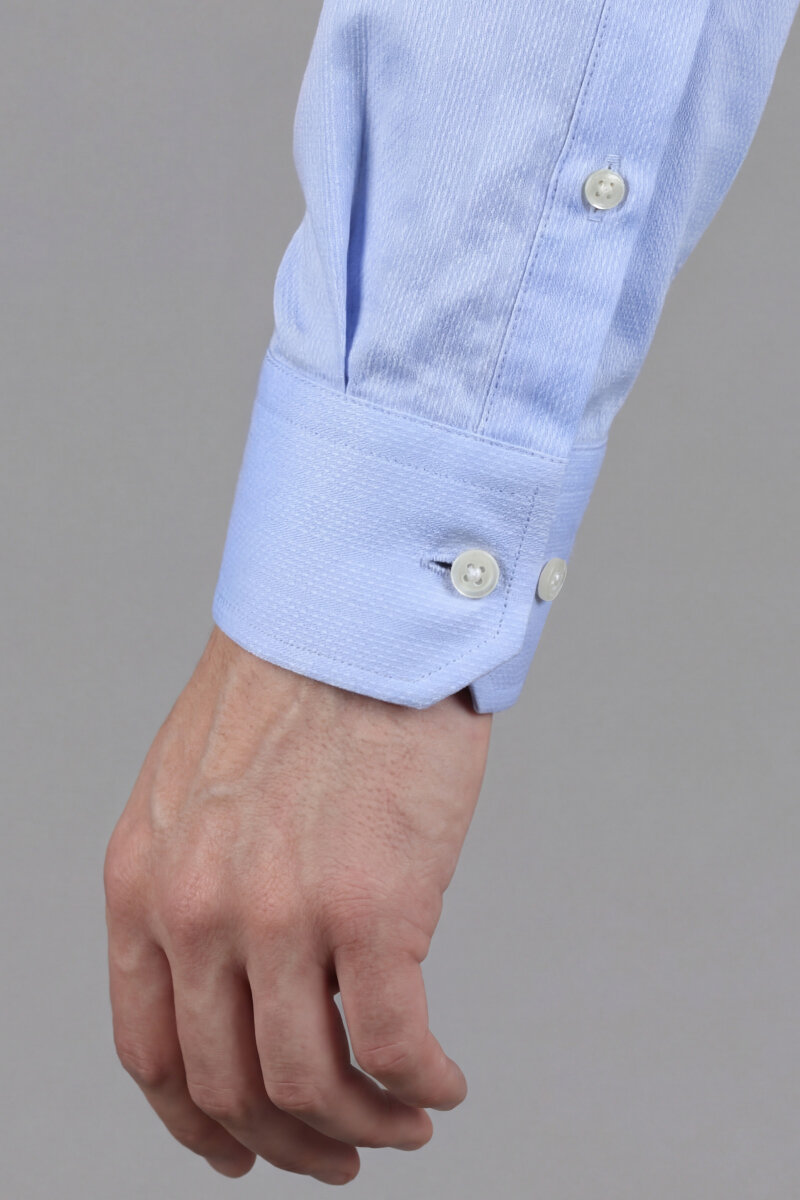 Uzun Kol Klasik İtalyan Yaka Cepsiz Açık Mavi - 4