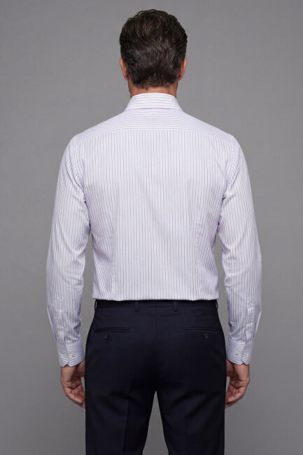 Uzun Kollu Regular Fit Klasik B Yaka Tek Cep Erkek Gri Gömlek - 2