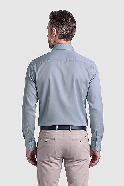 Açık Mavi Non Iron Regular Fit Uzun Kollu Erkek Gömlek (1)